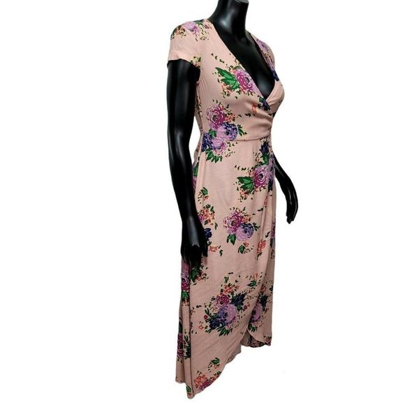 & Other Stories 4 Dusty Rose Pink Boho Floral‎ Wrap Tie Waist Summer Dress - Picture 5 of 12